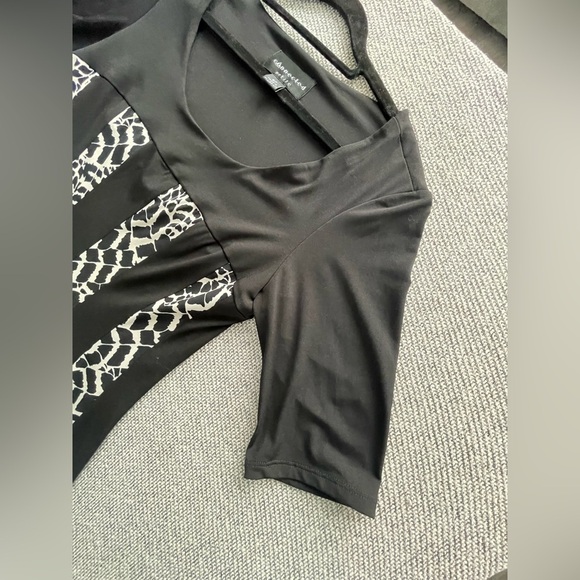 Connected Apparel Black and White Square Neck Mini Dress - Picture 4 of 16